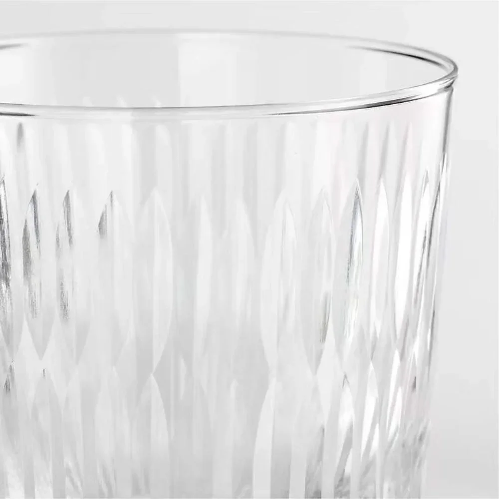 Discontinued Gently Used CB2 Niels 8-Oz Cut Glass Etched Double Old Hashion Glas - Picture 2 of 6